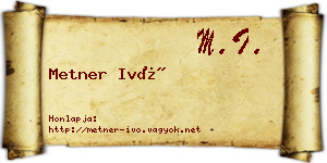 Metner Ivó névjegykártya